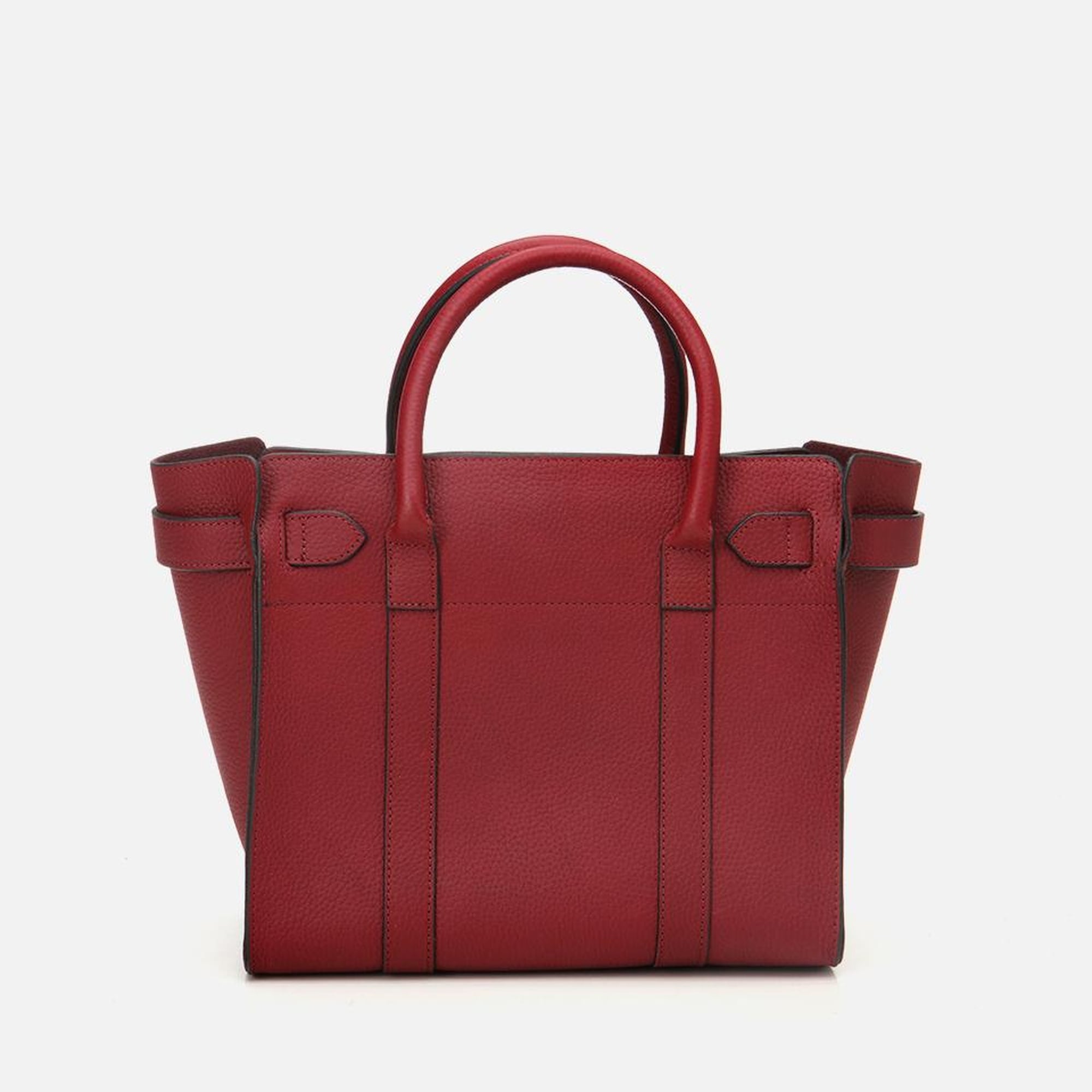 Kadın Deri Bordo Kilit Detaylı Omuz Çantası