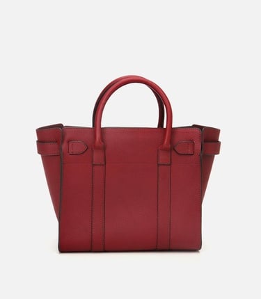  Kadın Deri Bordo Kilit Detaylı Omuz Çantası