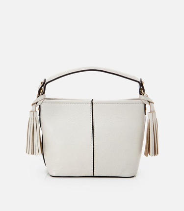  Kadın Deri Ekru Mini (Çapraz) Çanta