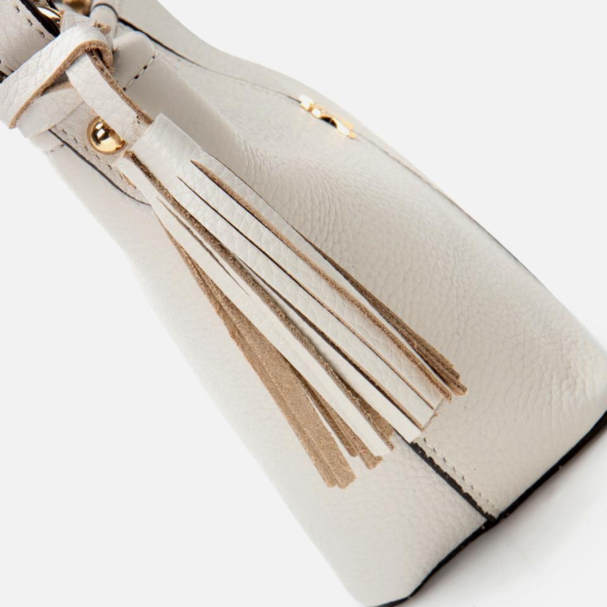 Kadın Deri Ekru Mini (Çapraz) Çanta