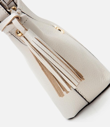  Kadın Deri Ekru Mini (Çapraz) Çanta