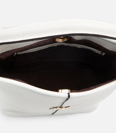  Kadın Deri Ekru Mini (Çapraz) Çanta