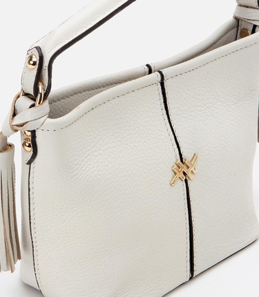  Kadın Deri Ekru Mini (Çapraz) Çanta