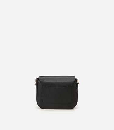  Kadın Deri Siyah Kilit Detaylı Mini Çanta