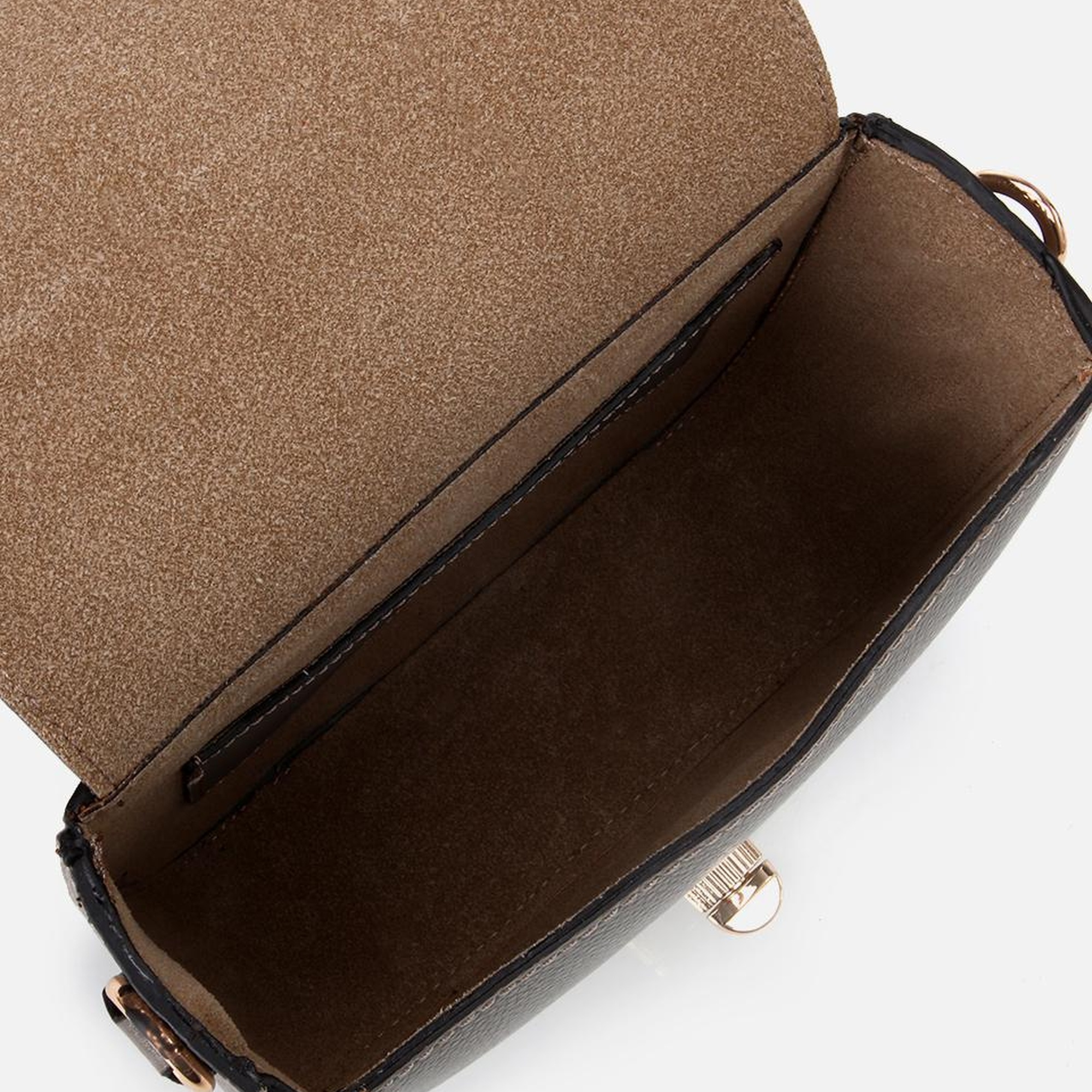 Kadın Deri Vizon Kilit Detaylı Mini Çanta