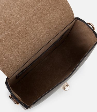  Kadın Deri Vizon Kilit Detaylı Mini Çanta