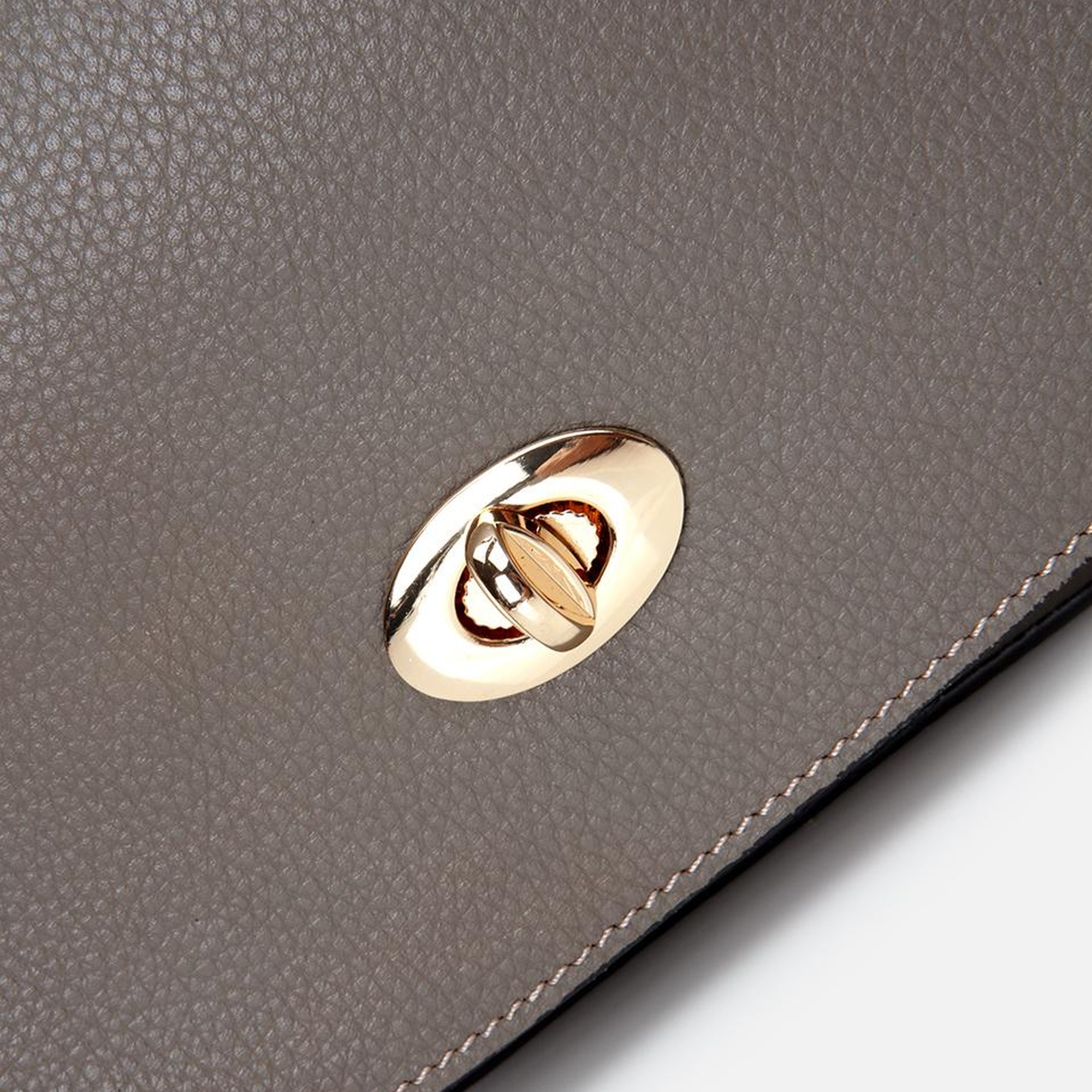 Kadın Deri Vizon Kilit Detaylı Mini Çanta