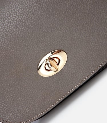  Kadın Deri Vizon Kilit Detaylı Mini Çanta