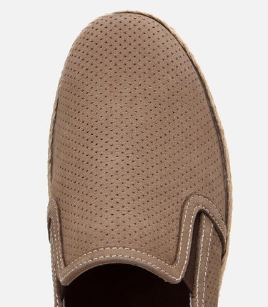  Erkek Süet Deri Bej Ultra Hafif Tabanlı Loafer