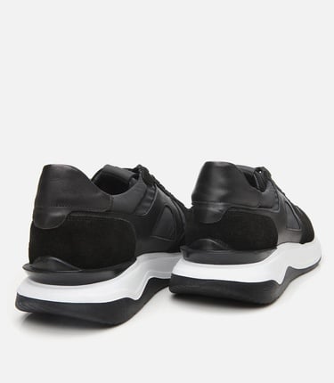  Erkek Süet Deri Siyah Hafif Tabanlı Spor Ayakkabı