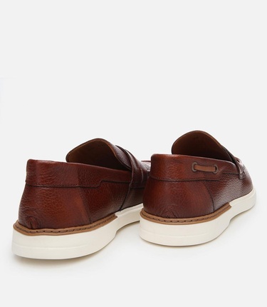  Erkek Deri Taba Ultra Hafif Tabanlı Klasik Loafer