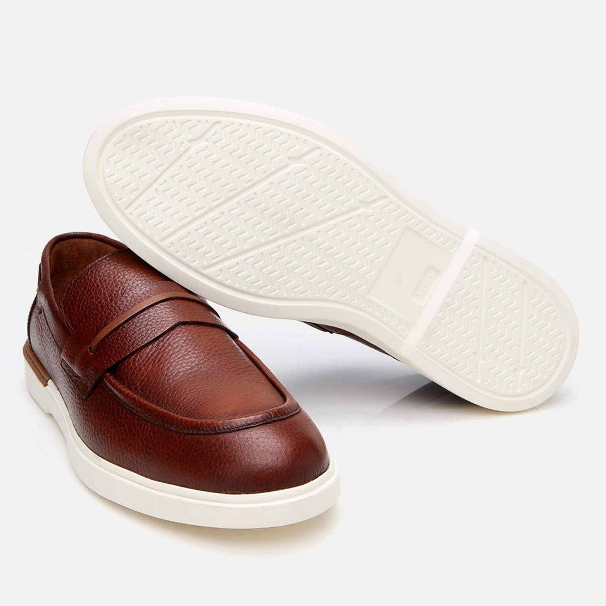Erkek Deri Taba Ultra Hafif Tabanlı Klasik Loafer