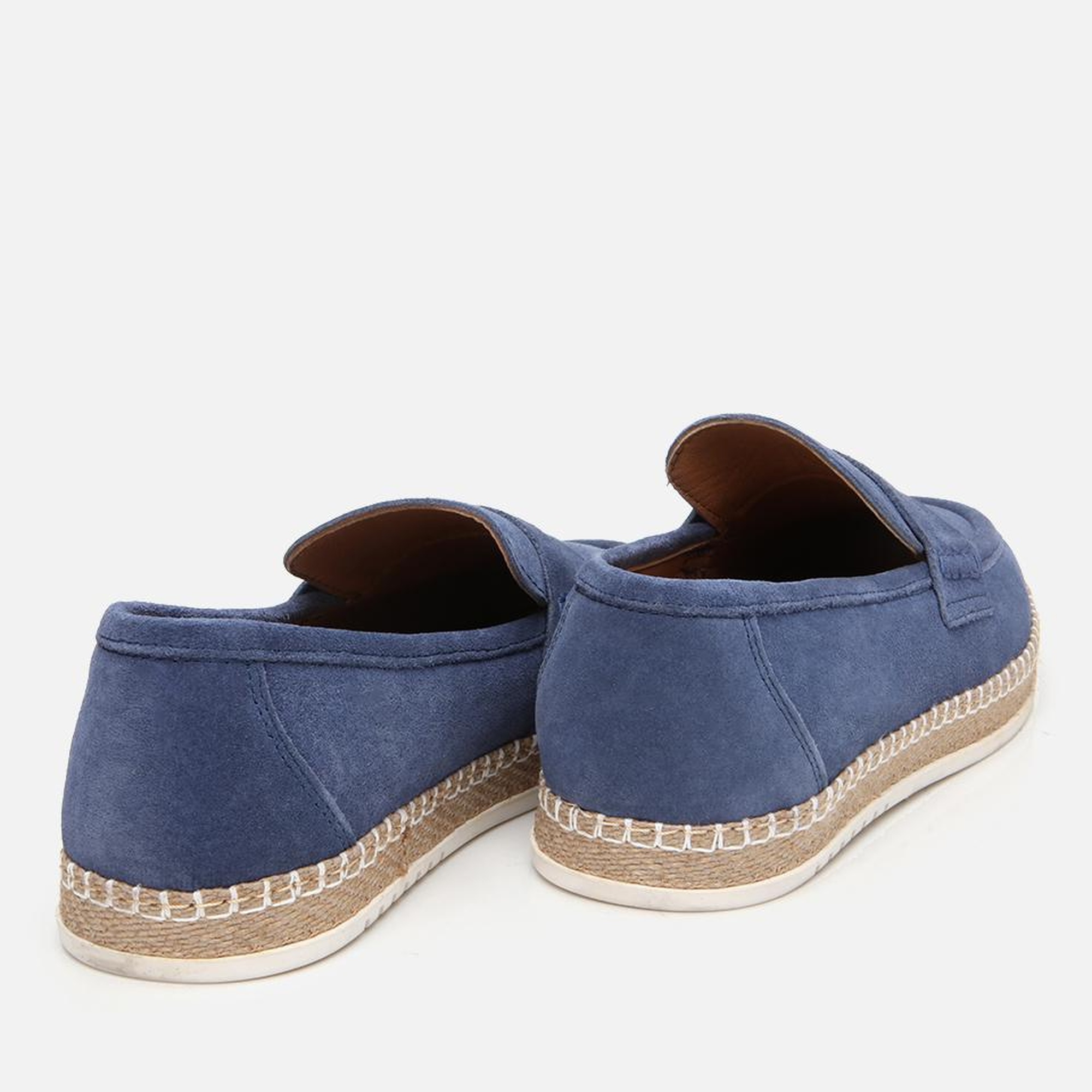 Erkek Süet Deri Mavi Ultra Hafif Tabanlı Loafer
