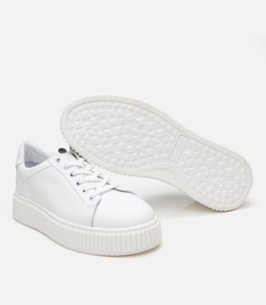  Erkek Deri Beyaz Yüksek Tabanlı Spor Ayakkabı