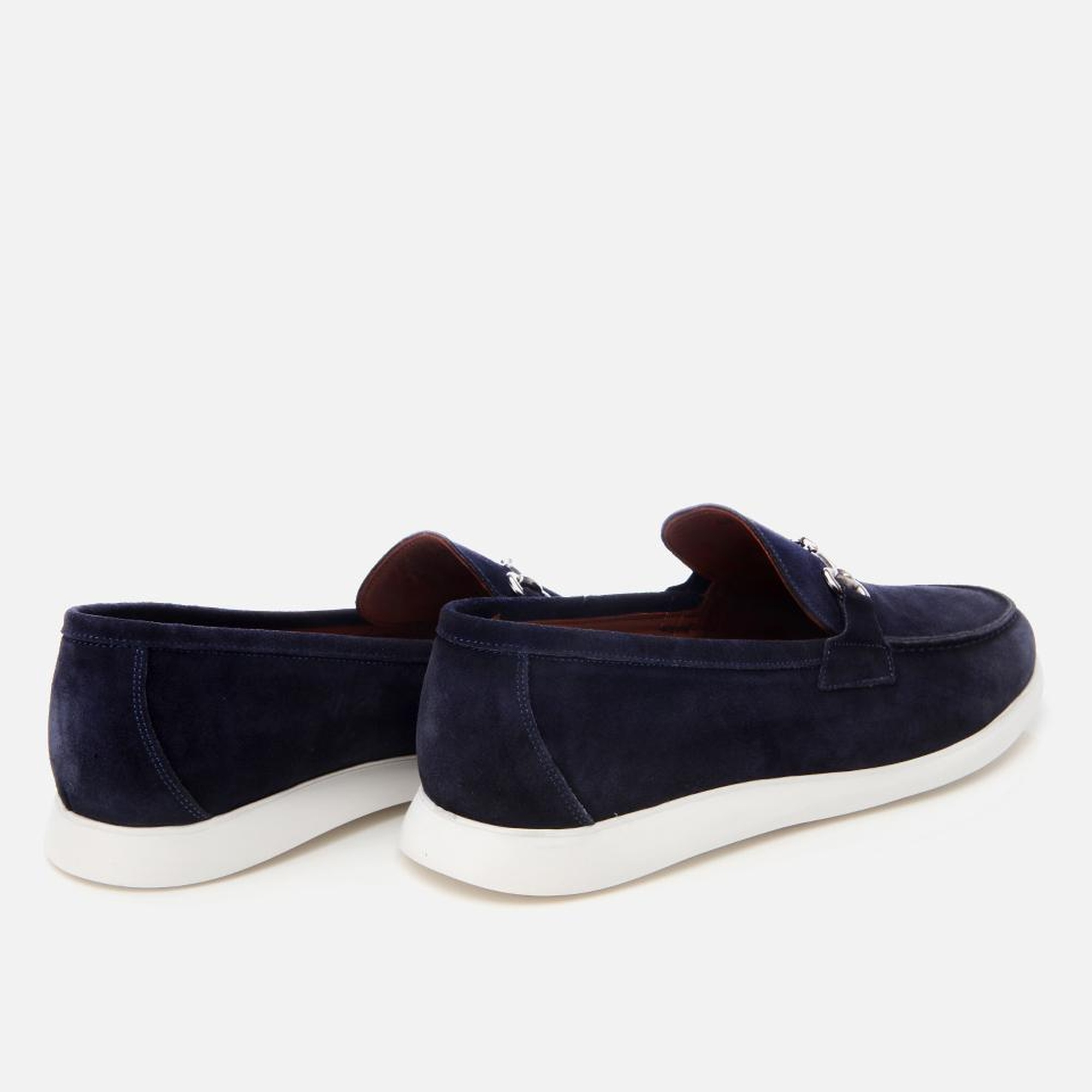 Erkek Süet Deri Lacivert Toka Detaylı Günlük Loafer