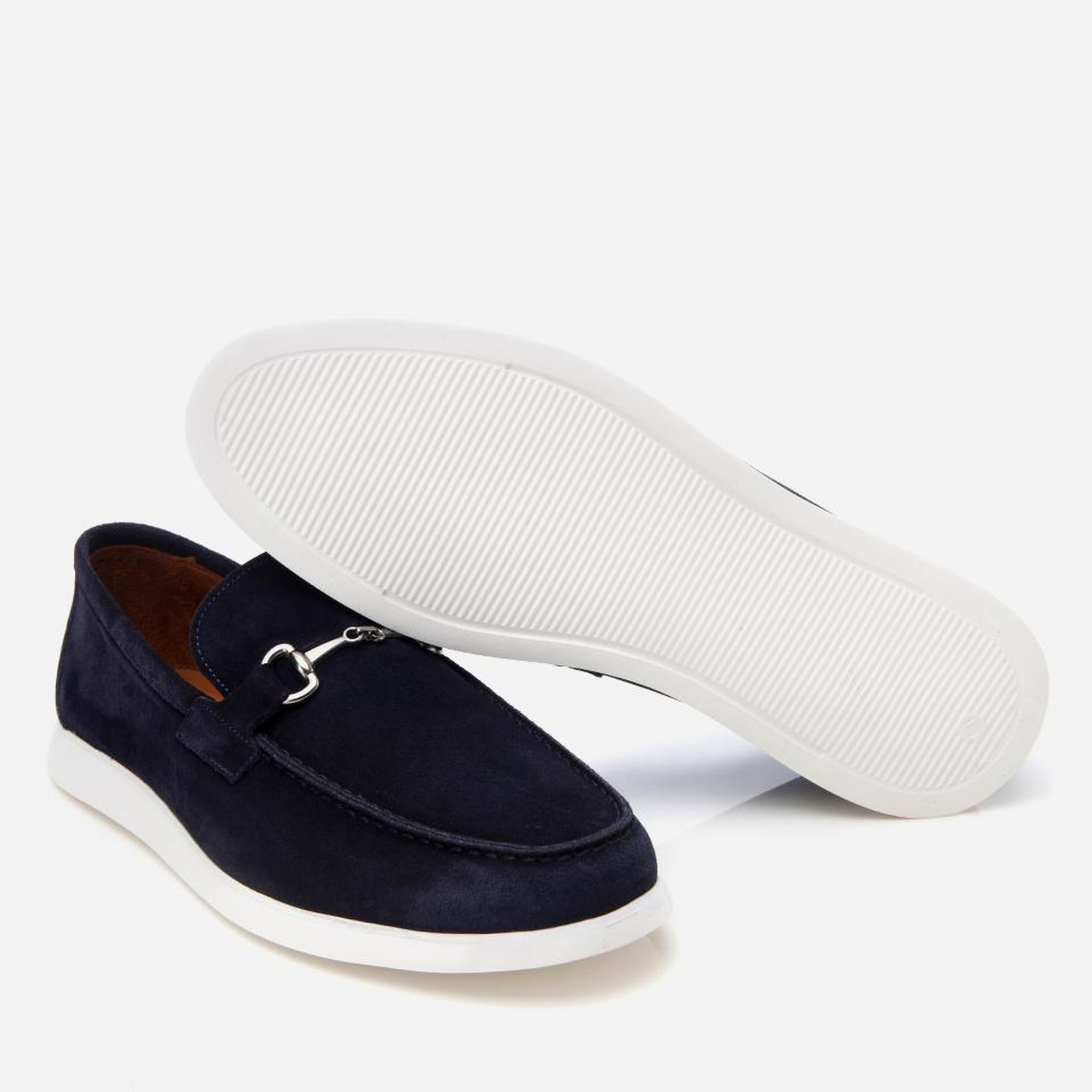 Erkek Süet Deri Lacivert Toka Detaylı Günlük Loafer