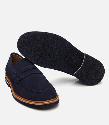  Erkek Süet Deri Lacivert Hafif Tabanlı Loafer
