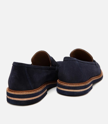  Erkek Süet Deri Lacivert Hafif Tabanlı Loafer