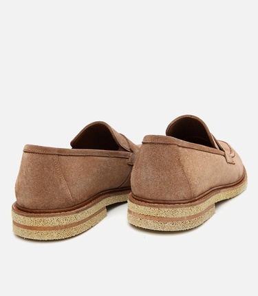  Erkek Süet Deri Taba Hafif Tabanlı Loafer