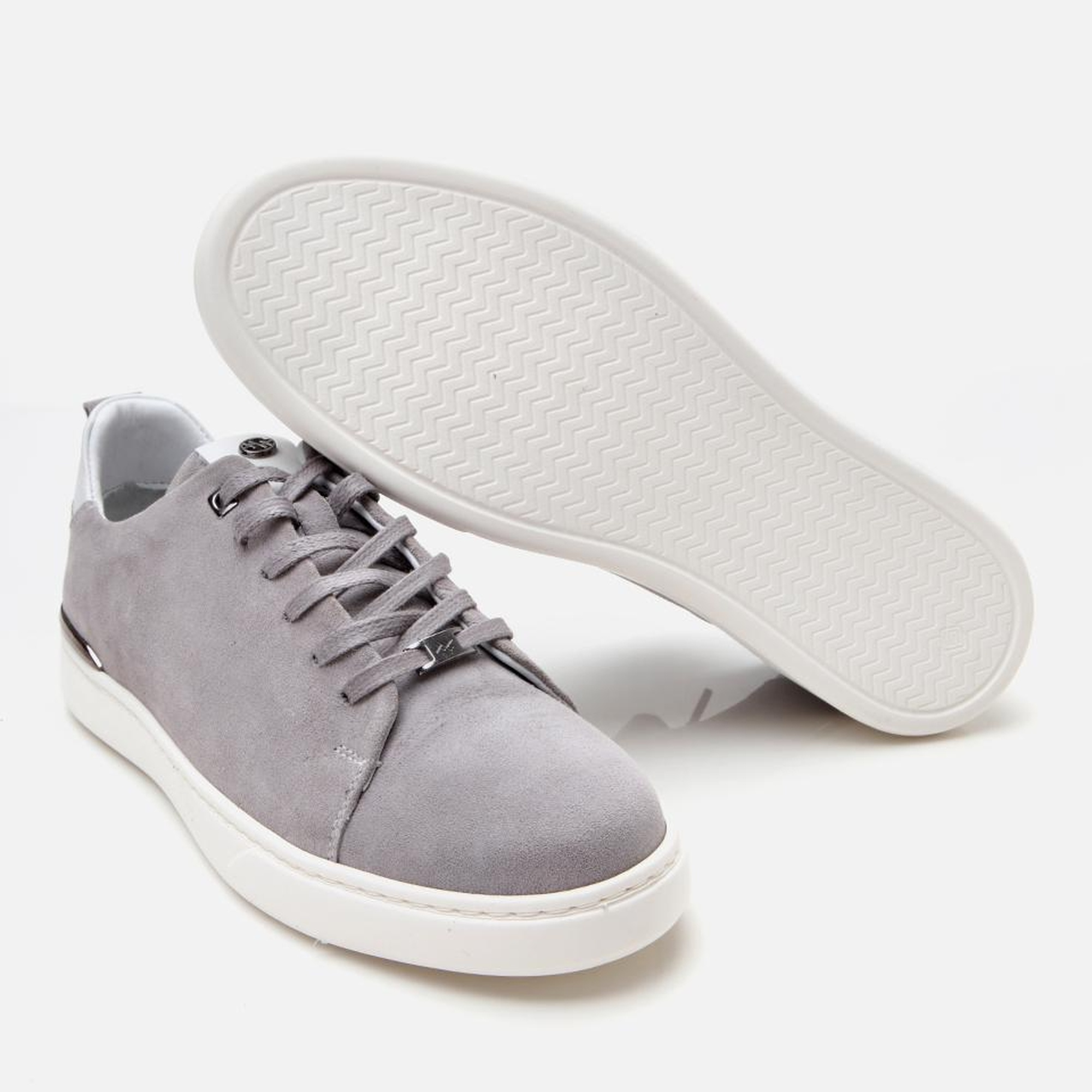 Erkek Süet Deri Gri Ultra Hafif Tabanlı Spor Ayakkabı