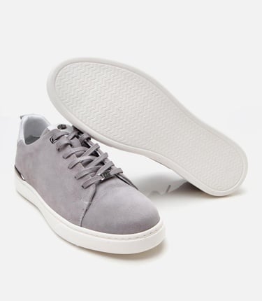  Erkek Süet Deri Gri Ultra Hafif Tabanlı Spor Ayakkabı