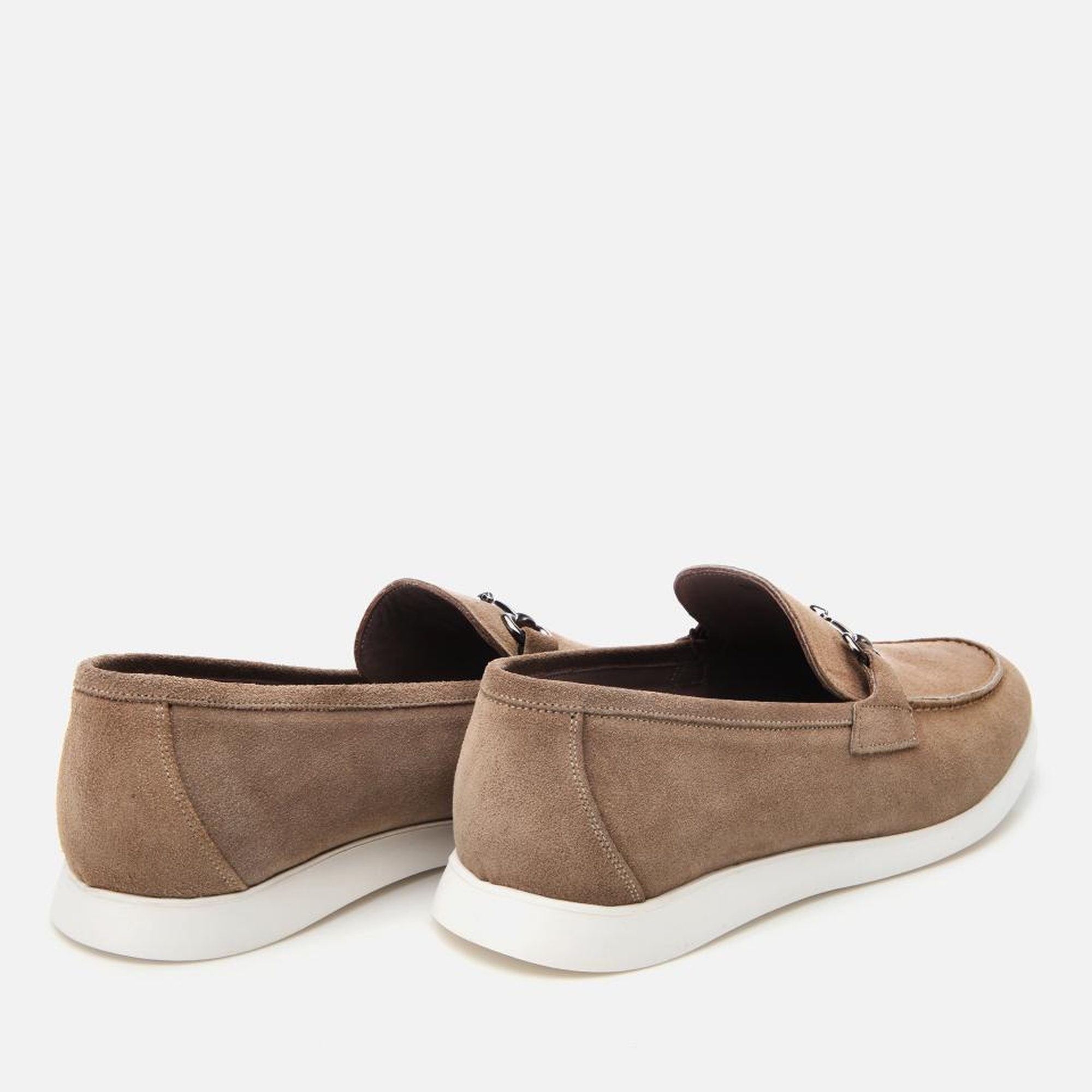 Erkek Süet Deri Bej Toka Detaylı Günlük Loafer