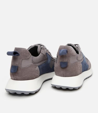  Erkek Süet Deri Gri Ultra Hafif Tabanlı Spor Ayakkabı