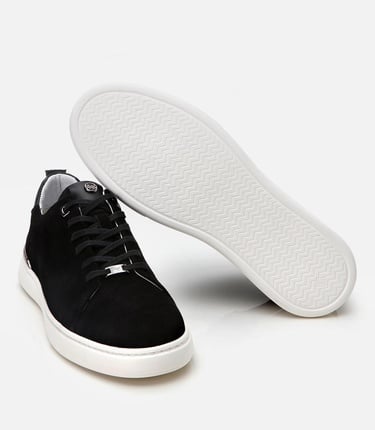  Erkek Süet Deri Siyah Ultra Hafif Tabanlı Spor Ayakkabı