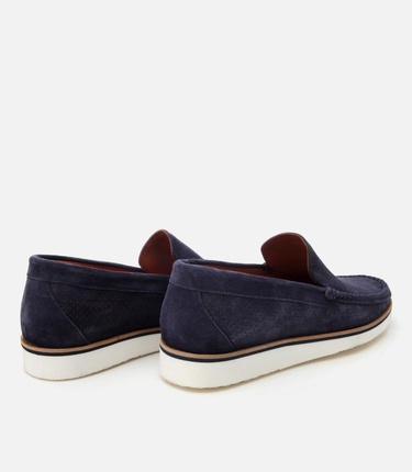  Erkek Süet Deri Lacivert Hafif Tabanlı Loafer