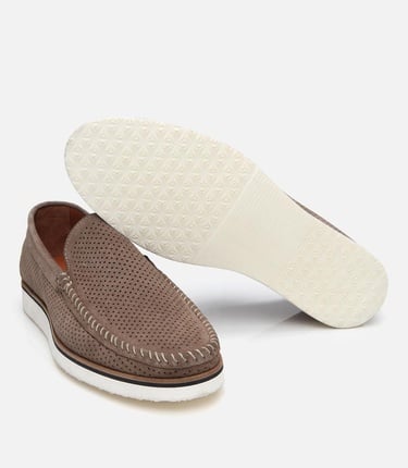  Erkek Süet Deri Vizon Hafif Tabanlı Loafer