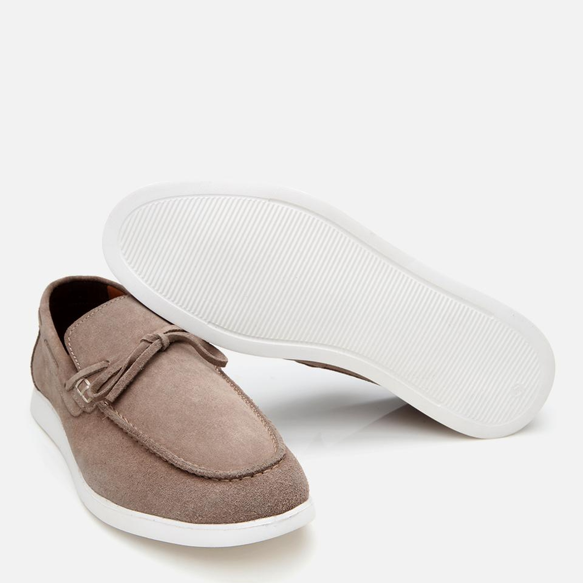 Erkek Süet Deri Bej Bağcıklı Loafer