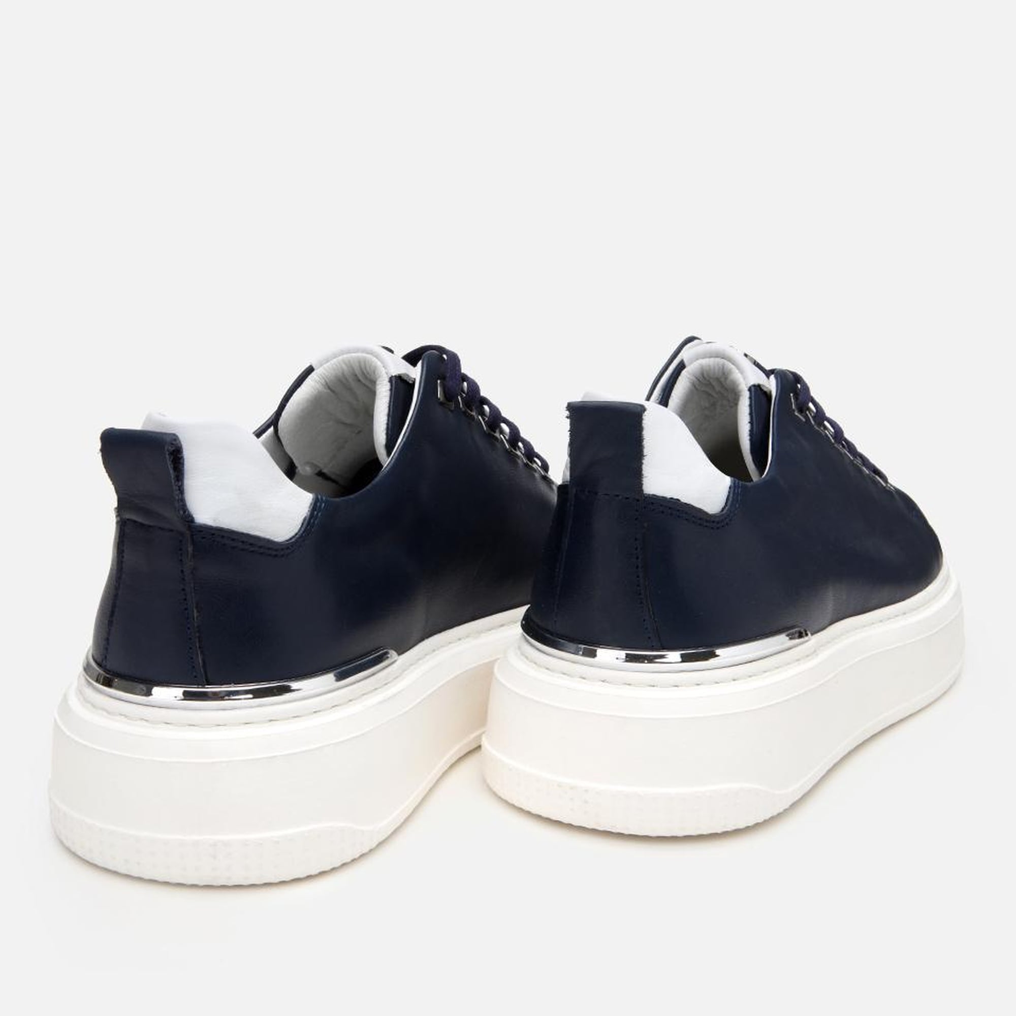 Erkek Deri Lacivert Hafif Tabanlı Spor Ayakkabı