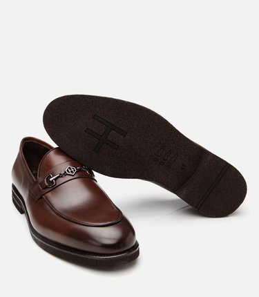  Erkek Deri Kahverengi Hafif Tabanlı Klasik Loafer
