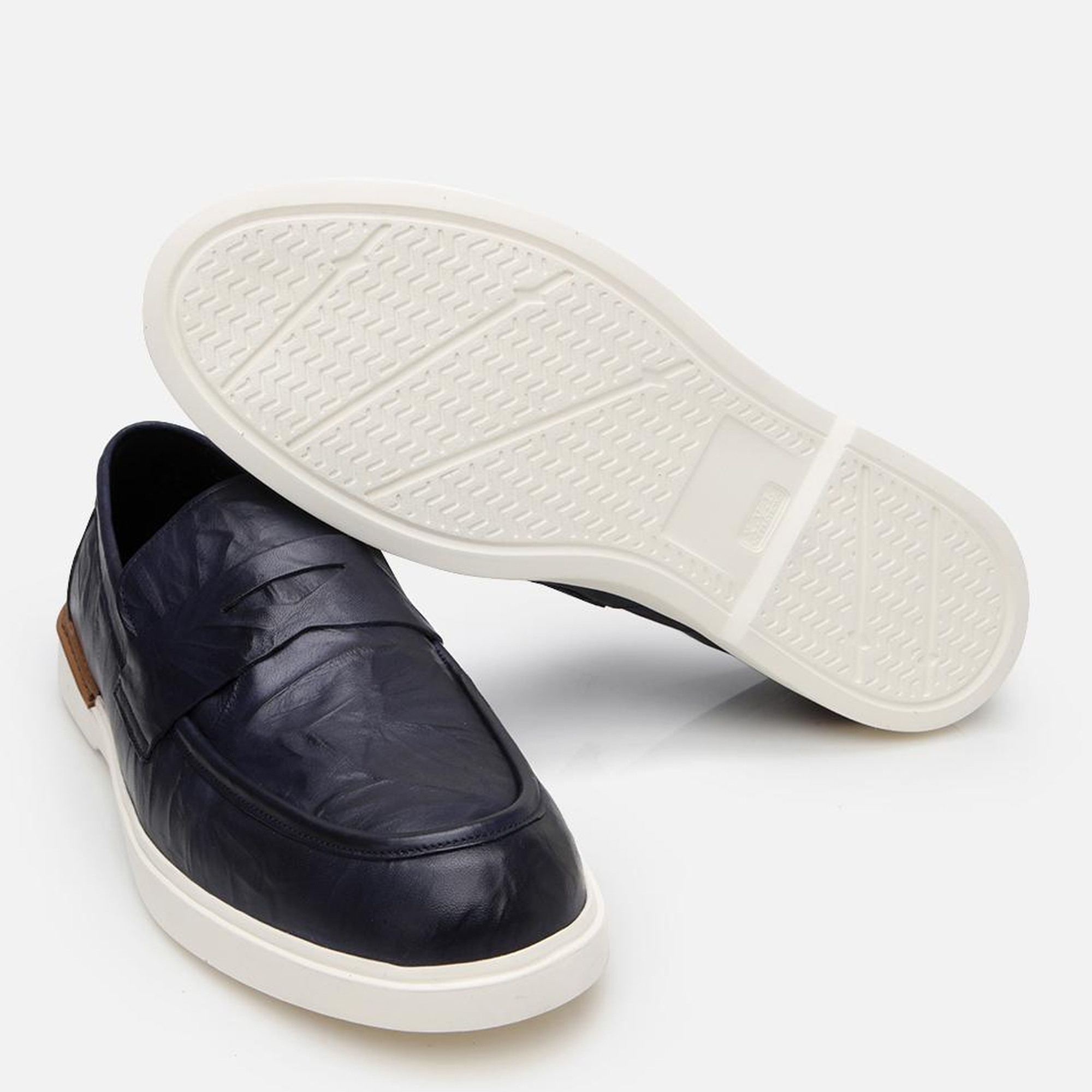 Erkek Deri Lacivert Ultra Hafif Tabanlı Klasik Loafer