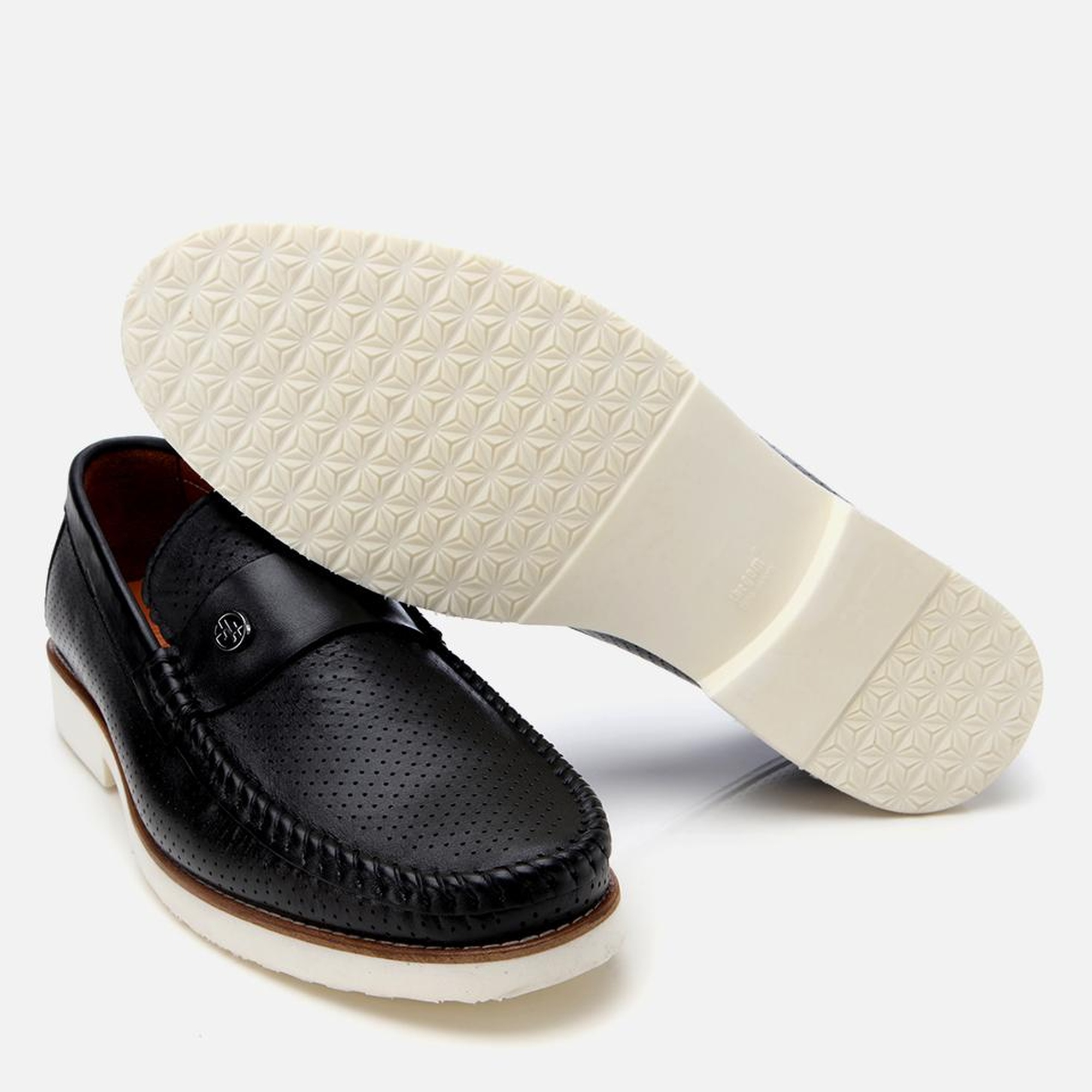 Erkek Deri Siyah Hafif Tabanlı Toka Detaylı Loafer