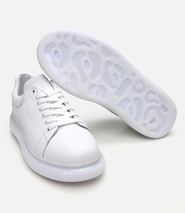  Erkek Deri Beyaz Spor Ayakkabı