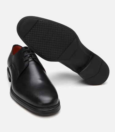  Erkek Deri Siyah Ultra Hafif Tabanlı Klasik Ayakkabı