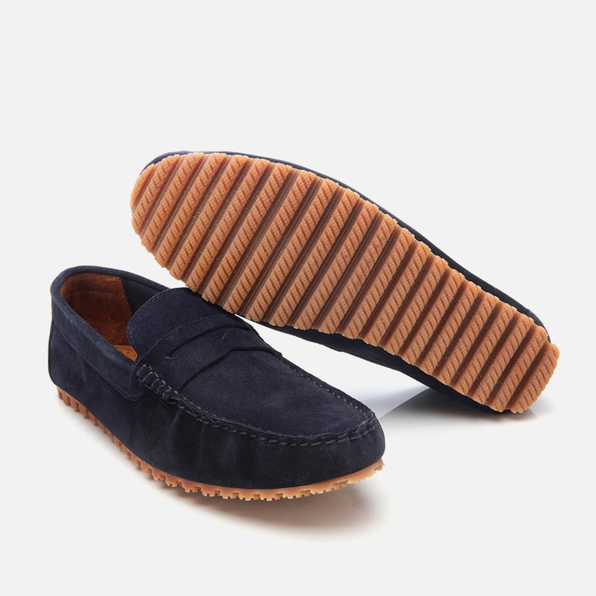 Erkek Süet Deri Lacivert Esnek Tabanlı Günlük Loafer
