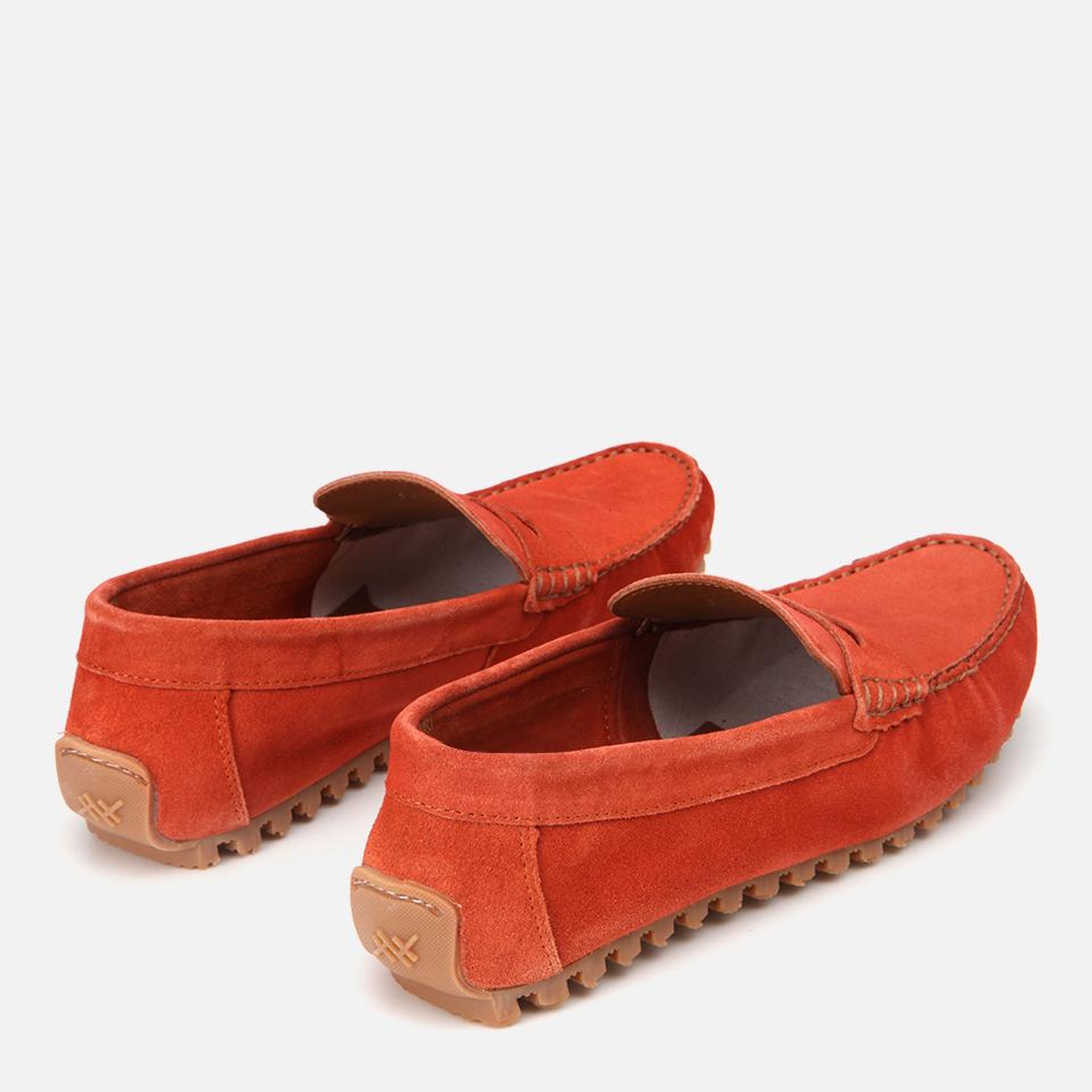 Erkek Süet Deri Turuncu Esnek Tabanlı Günlük Loafer