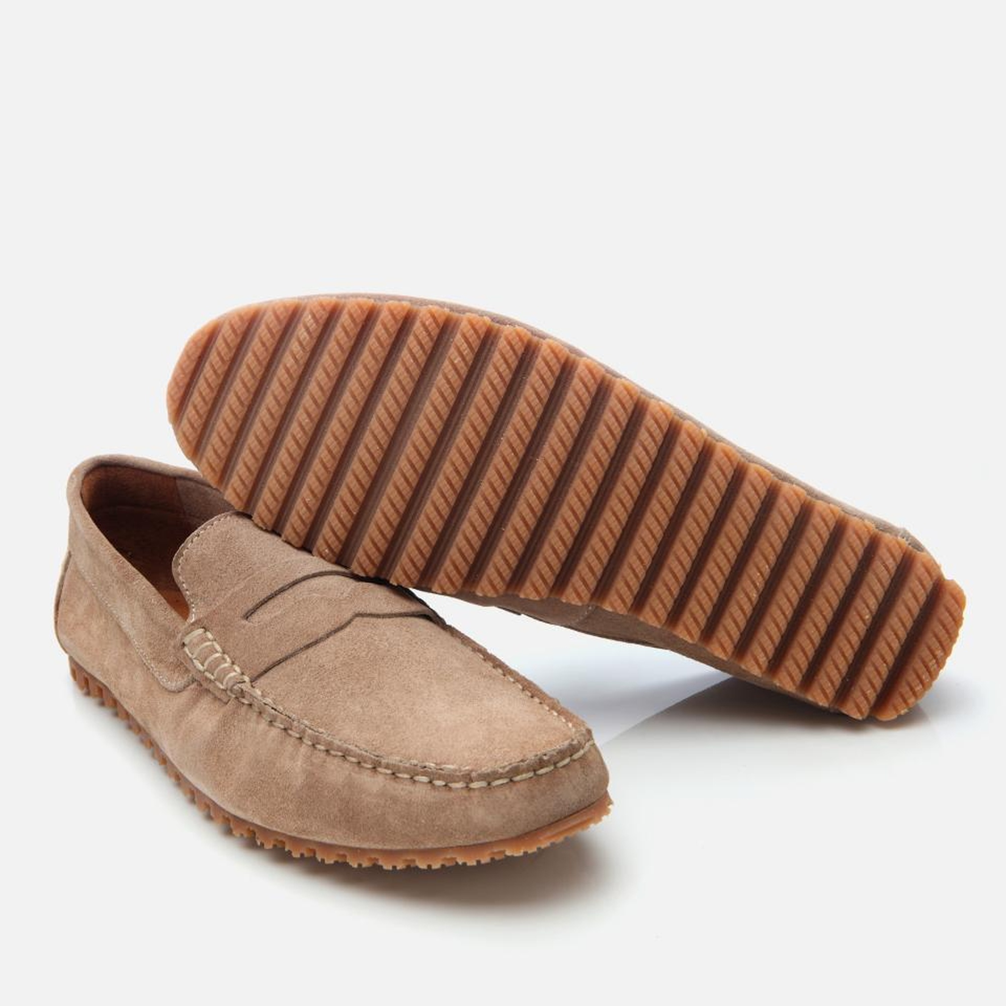 Erkek Süet Deri Vizon Esnek Tabanlı Günlük Loafer