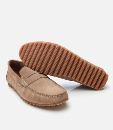  Erkek Süet Deri Vizon Esnek Tabanlı Günlük Loafer