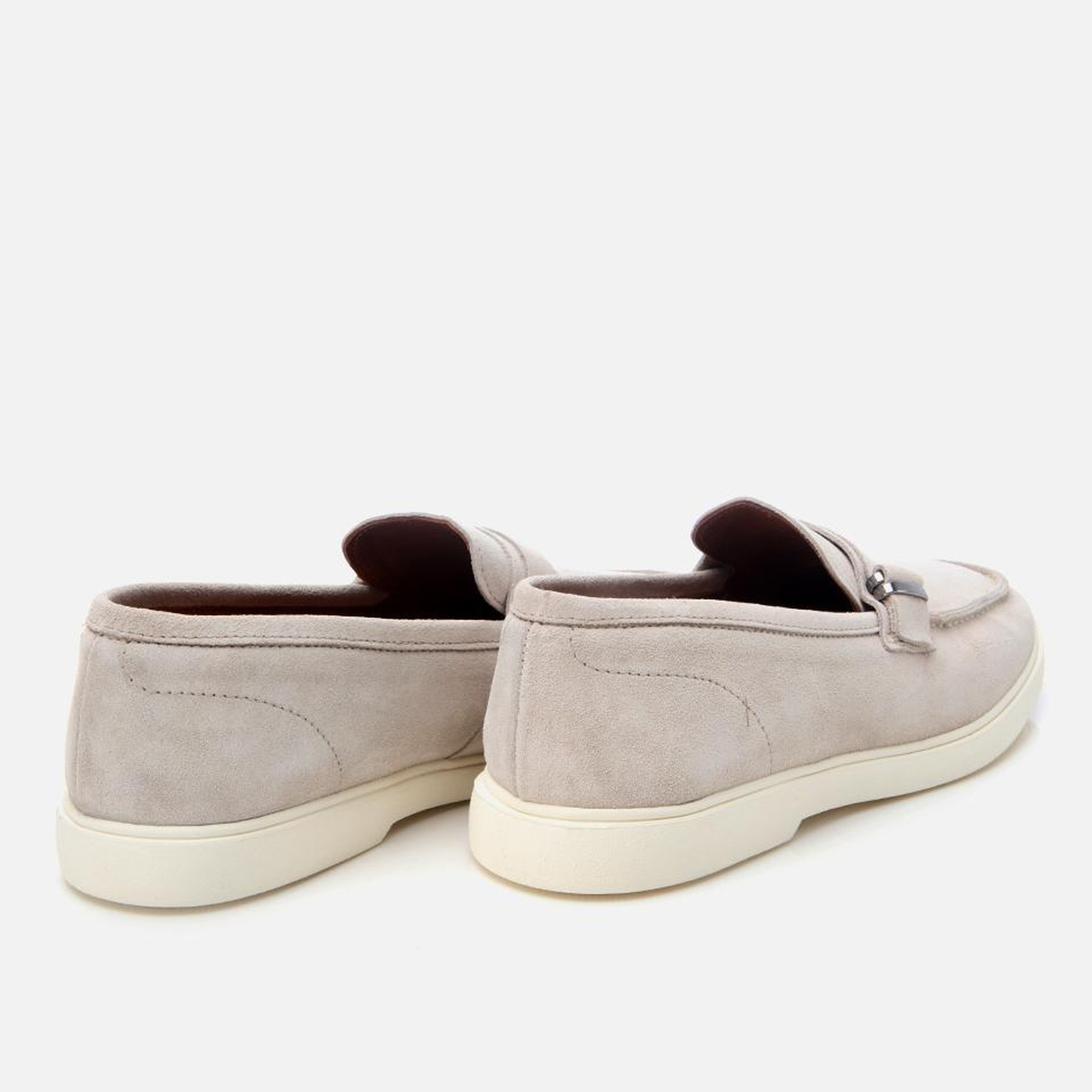 Erkek Süet Deri Bej Toka Detaylı Günlük Loafer