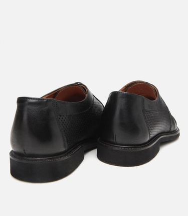  Erkek Deri Siyah Ultra Hafif Tabanlı Klasik Ayakkabı