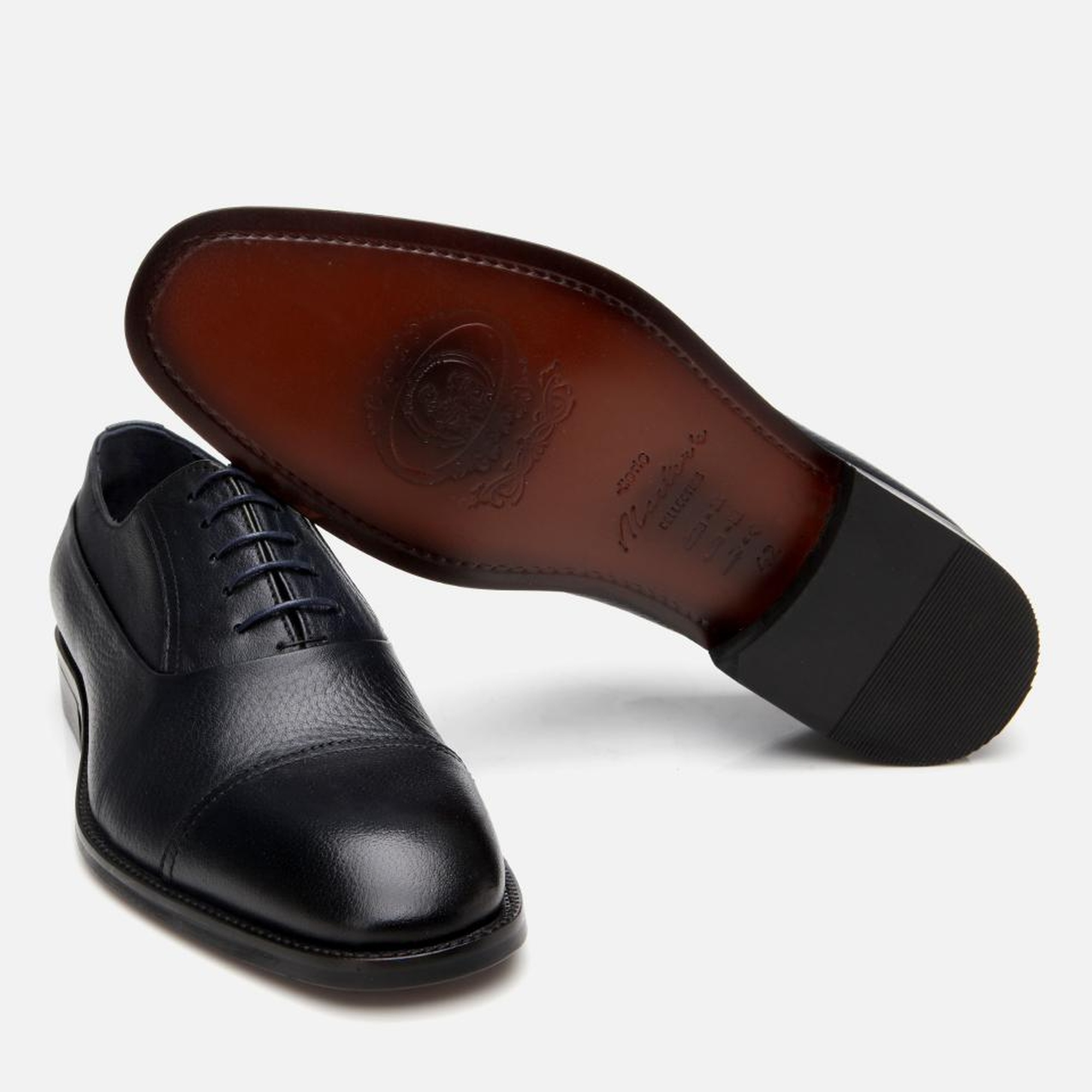 Erkek Deri Lacivert Bağcıklı Şık Klasik Ayakkabı