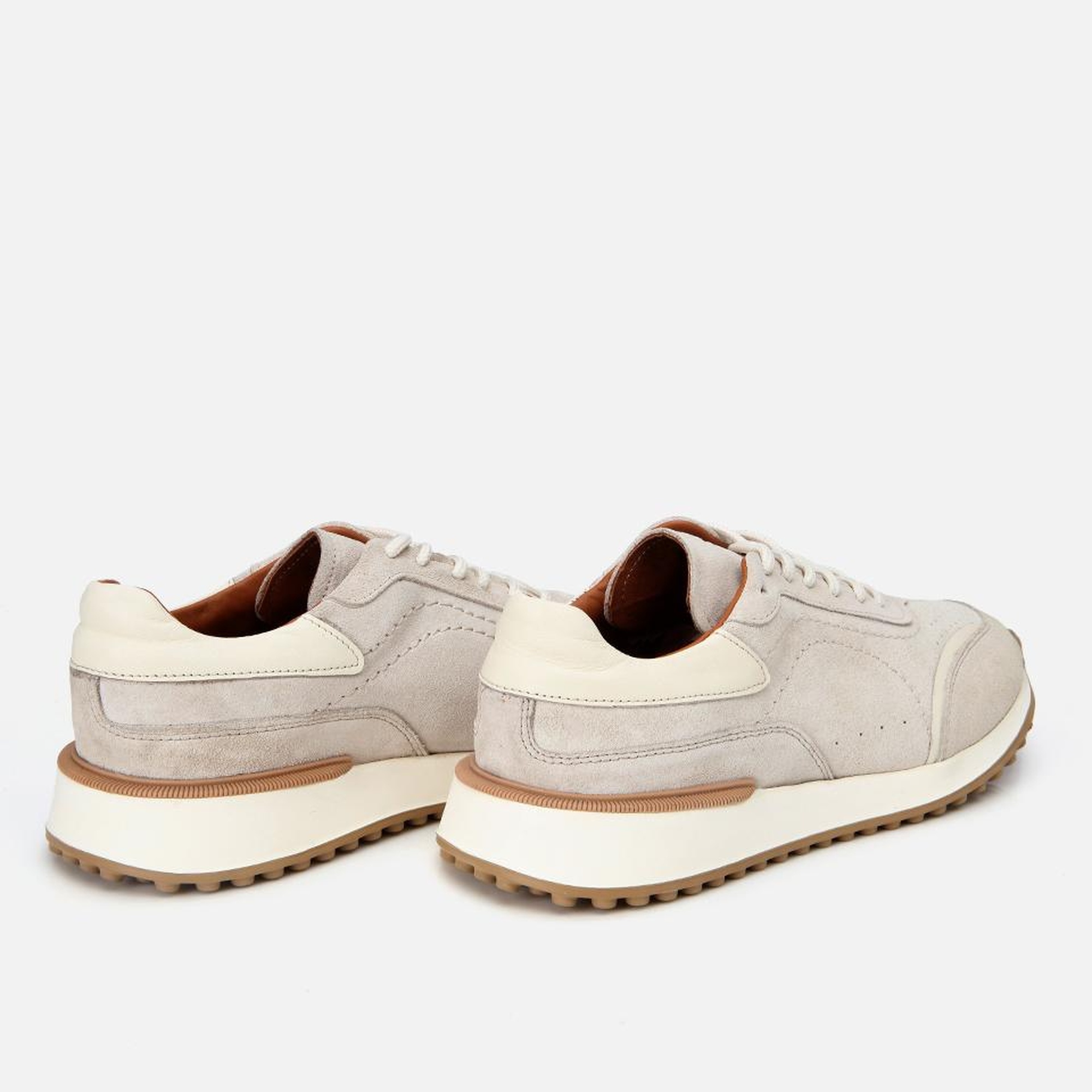 Erkek Süet Deri Bej Ultra Hafif Tabanlı Spor Ayakkabı