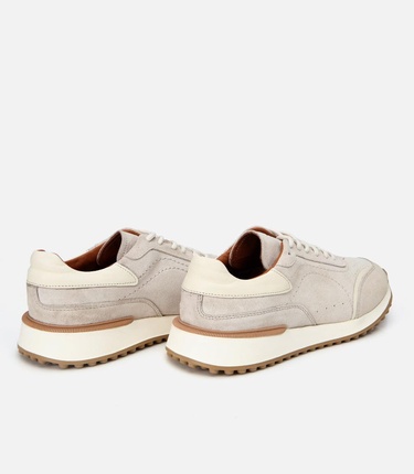  Erkek Süet Deri Bej Ultra Hafif Tabanlı Spor Ayakkabı