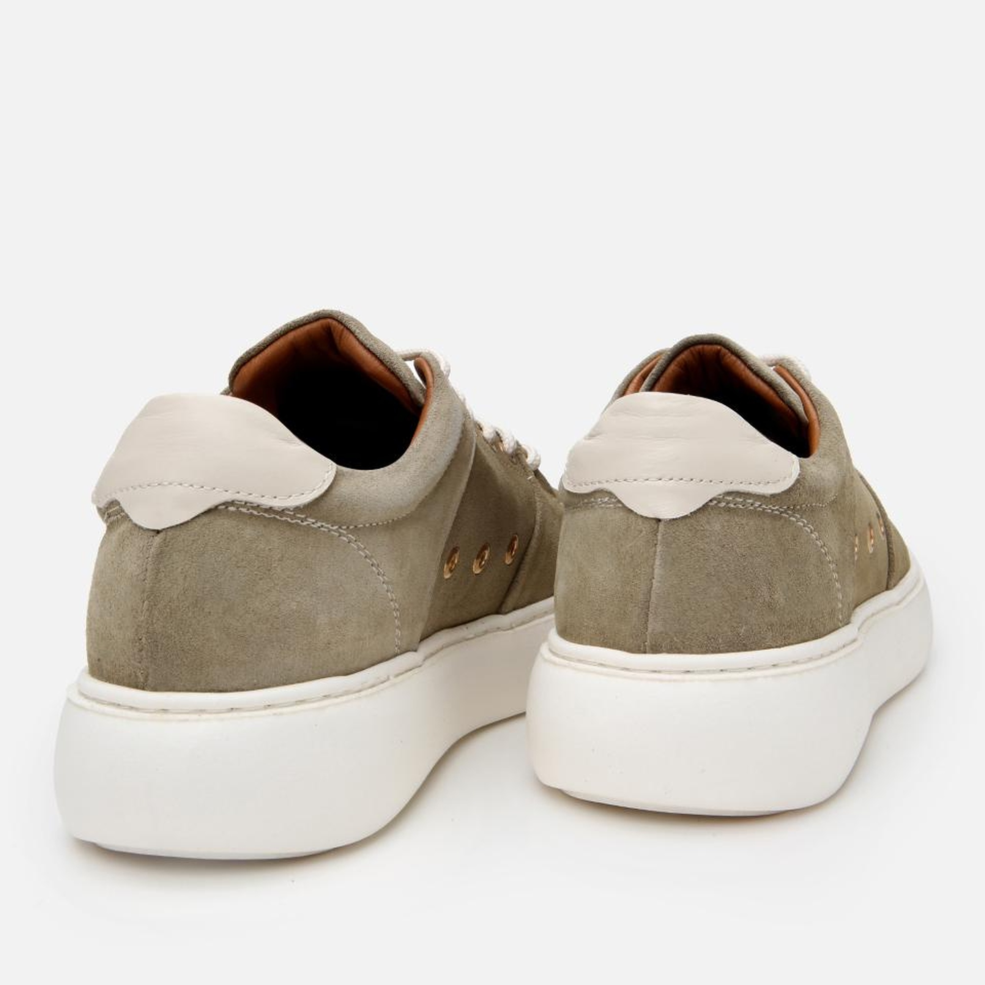 Erkek Süet Deri Yeşil Yüksek Tabanlı Spor Ayakkabı