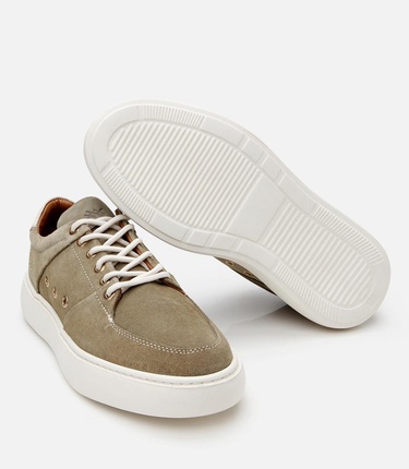  Erkek Süet Deri Yeşil Yüksek Tabanlı Spor Ayakkabı