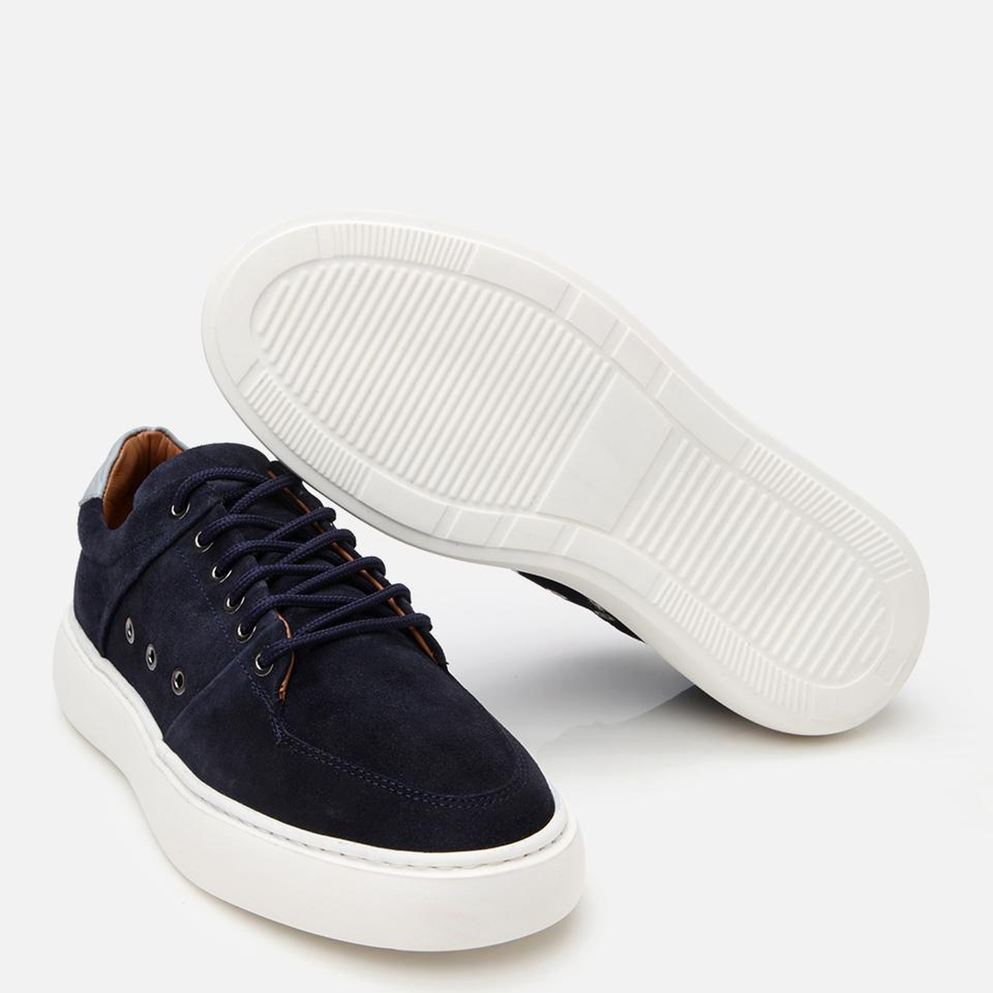 Erkek Süet Deri Lacivert Yüksek Tabanlı Spor Ayakkabı