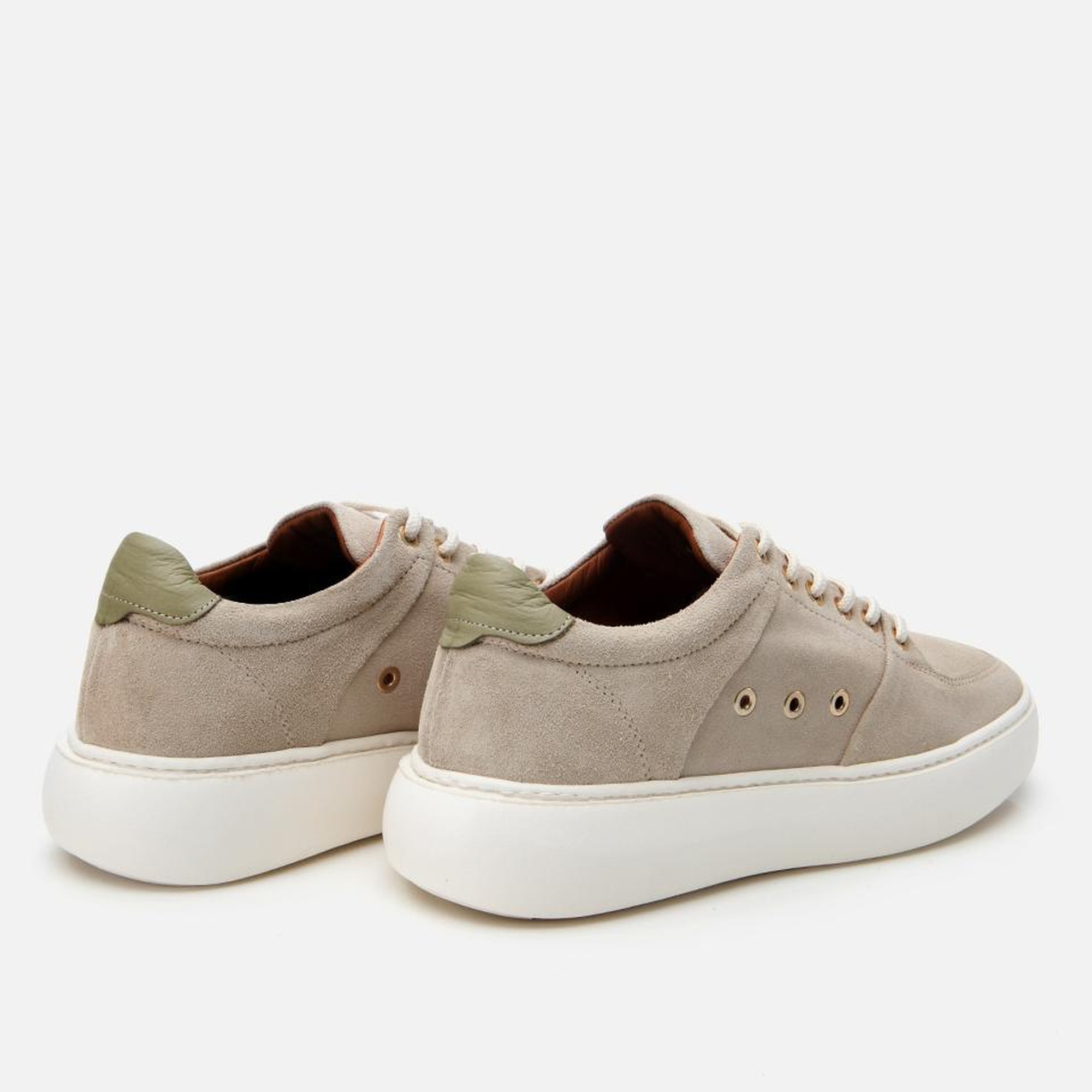 Erkek Süet Deri Bej Yüksek Tabanlı Spor Ayakkabı